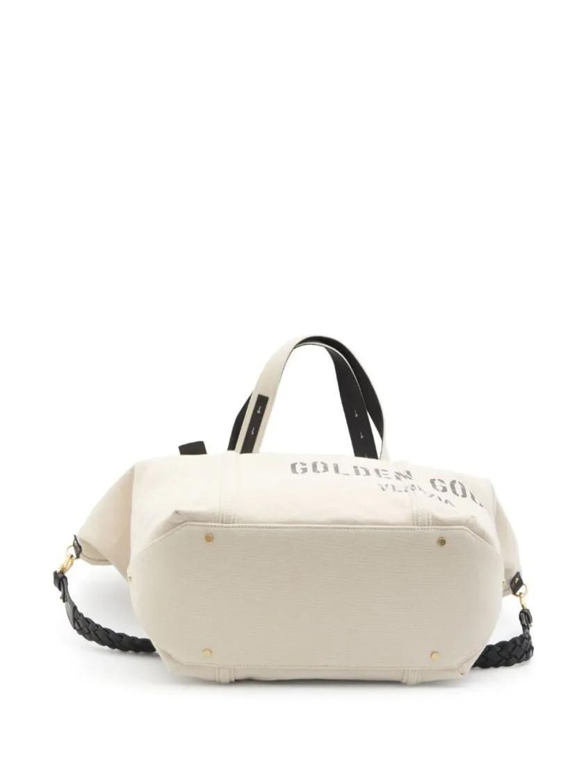 Golden Goose Shoppers & Totes Beige Tote Bag With Logo in beige