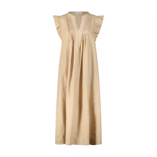 Riani Leinen Kleid mit V-Ausschnitt 48242025955674 Beige 