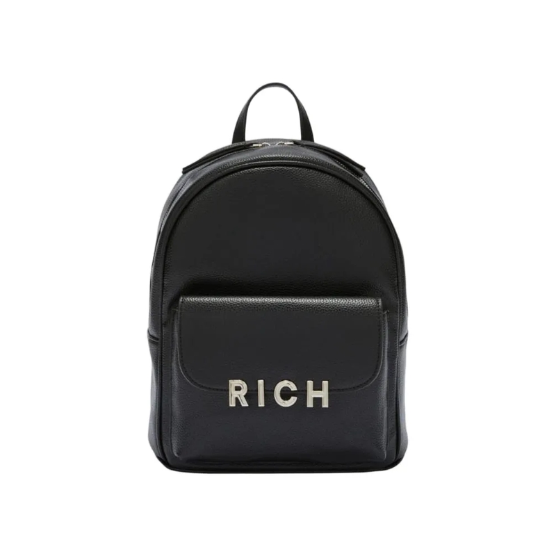John Richmond Rucksack Compact Black Synthetic Leather Backpack Black