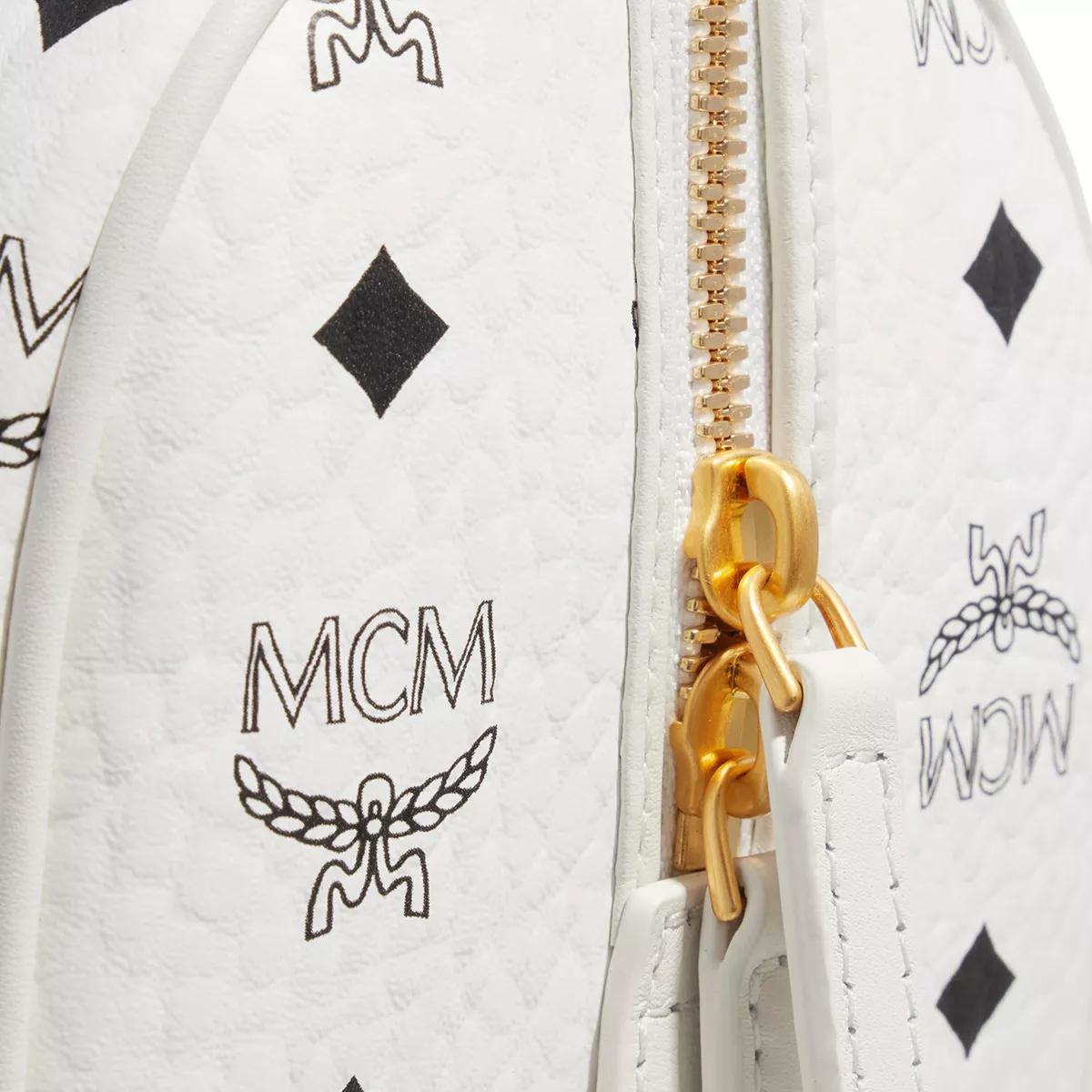 Mcm white discount studded backpack