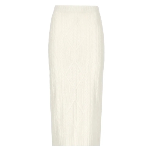 D. Exterior Ivory Wool And Silk Skirt Neutrals Gonne midi