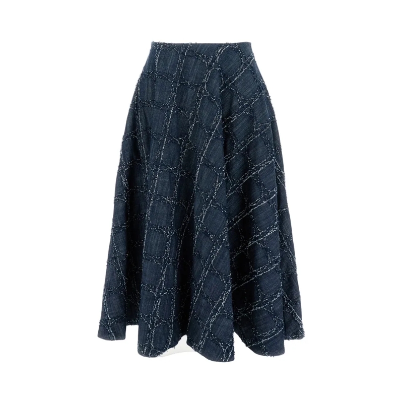 STEFANO MORTARI Spijkerrok Wide Denim Skirt Blue