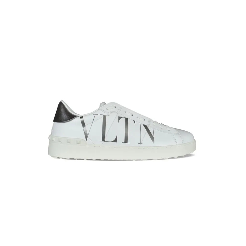 Valentino Garavani Low-Top-Sneaker Low-Top White Leather Sneakers With Silver Embelli White