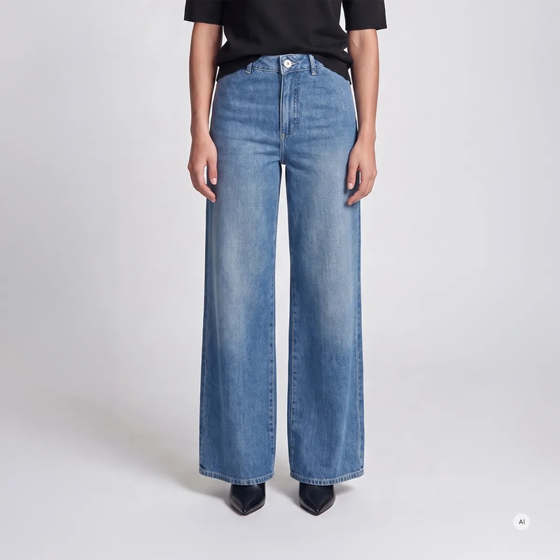 Marc Aurel Wide Leg Jeans Authentischer Blue Denim und ein weit geschnittene blau(Image 3)