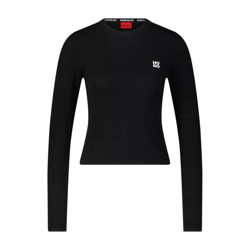 Hugo  Cropped Strick-Pullover Scallia Schwarz