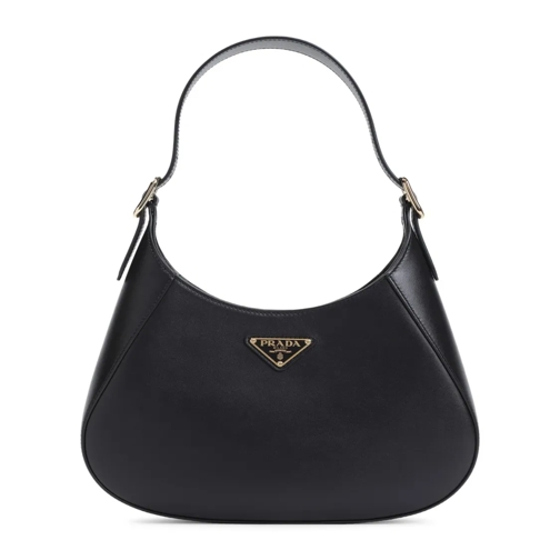 Prada Black Calf Leather Shoulder Bag Black Sac à bandoulière