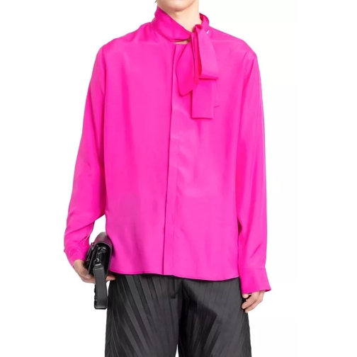 Valentino Silk Scarf Shirt Pink 