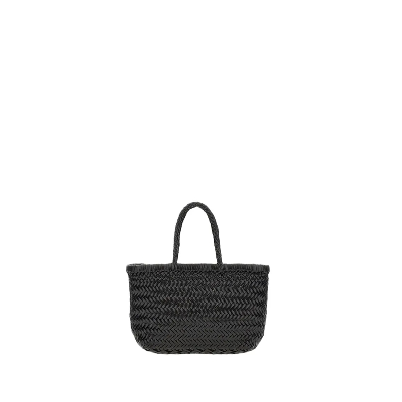 DRAGON DIFFUSION Fourre-tout Hand-Woven Buffalo Leather Mini Basket Bag Black