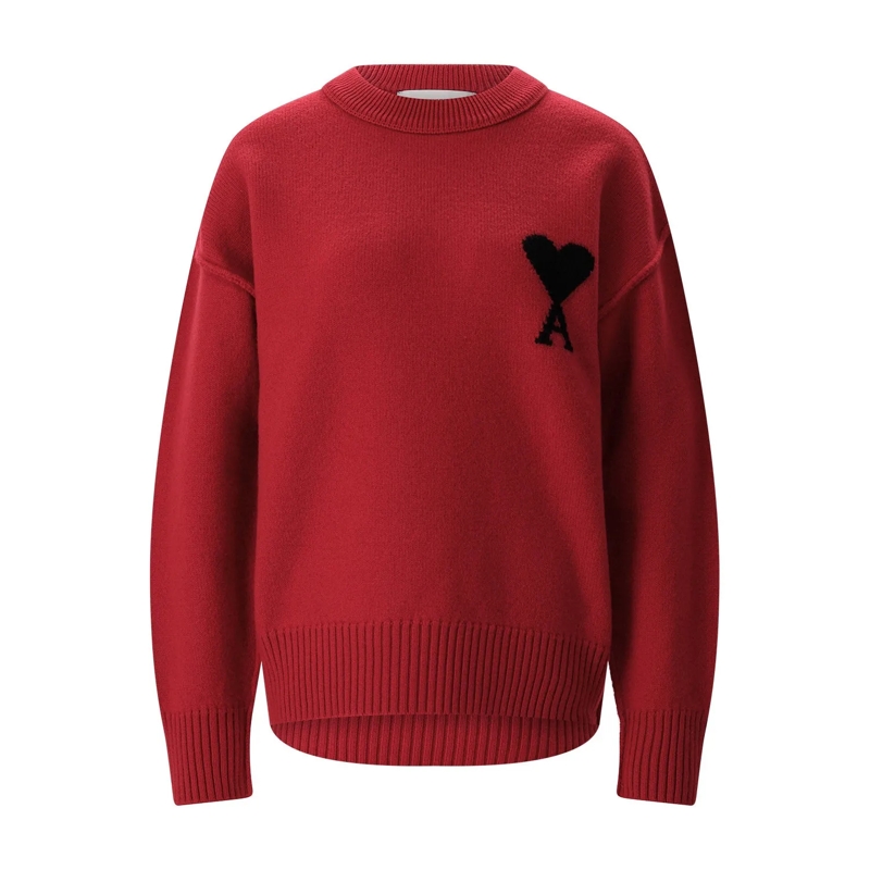 AMI Paris  Pullover aus Wolle rot