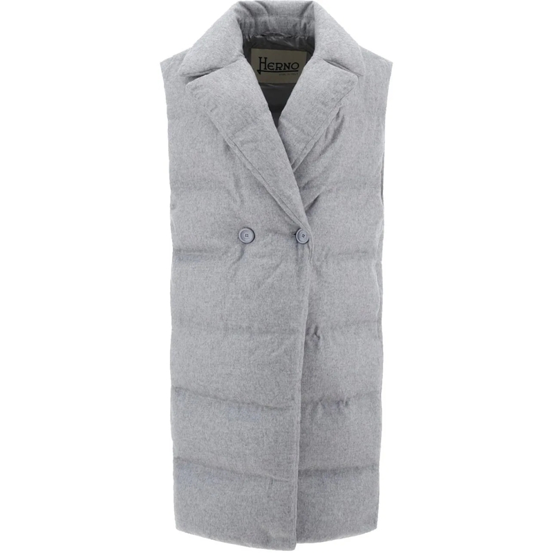 Herno T-Shirt HERNO Padded Long Gilet Coat grau
