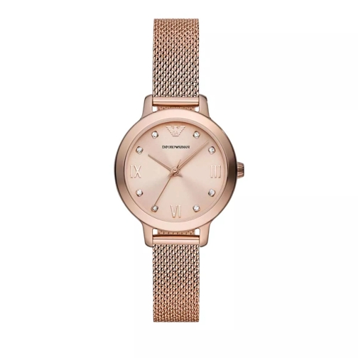 Emporio Armani Three-Hand  Stainless Steel Mesh Watch Rose Gold Quartz Watch