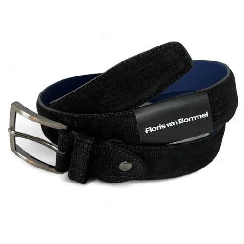 Van Bommel VAN BOMMEL Floris Black Nubuck leather - 654_CFM-1 mehrfarbig Riem