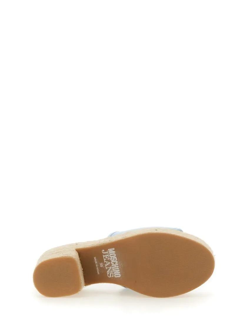 Thumbnail - Moschino Sandalen - Denim-Inspired Slide Sandals With Espadrille-Style - Gr. 40 (EU) - in Blau - für Damen