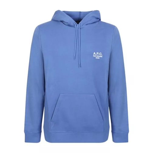 A.P.C. Blue Hooded Long-Sleeved Sweatshirt Blue 
