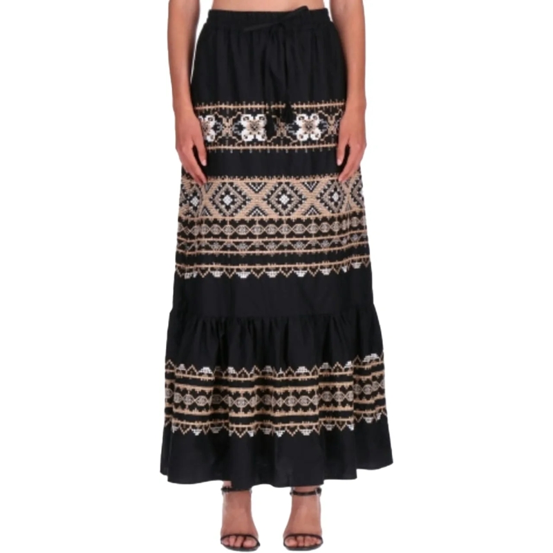 Ermanno Firenze Jupe midi Skirts Nerocammello schwarz