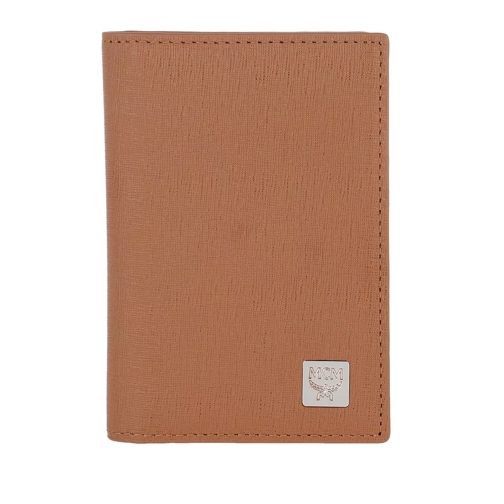 MCM Mini Card Wallet Leather Cognac Portefeuille à deux volets