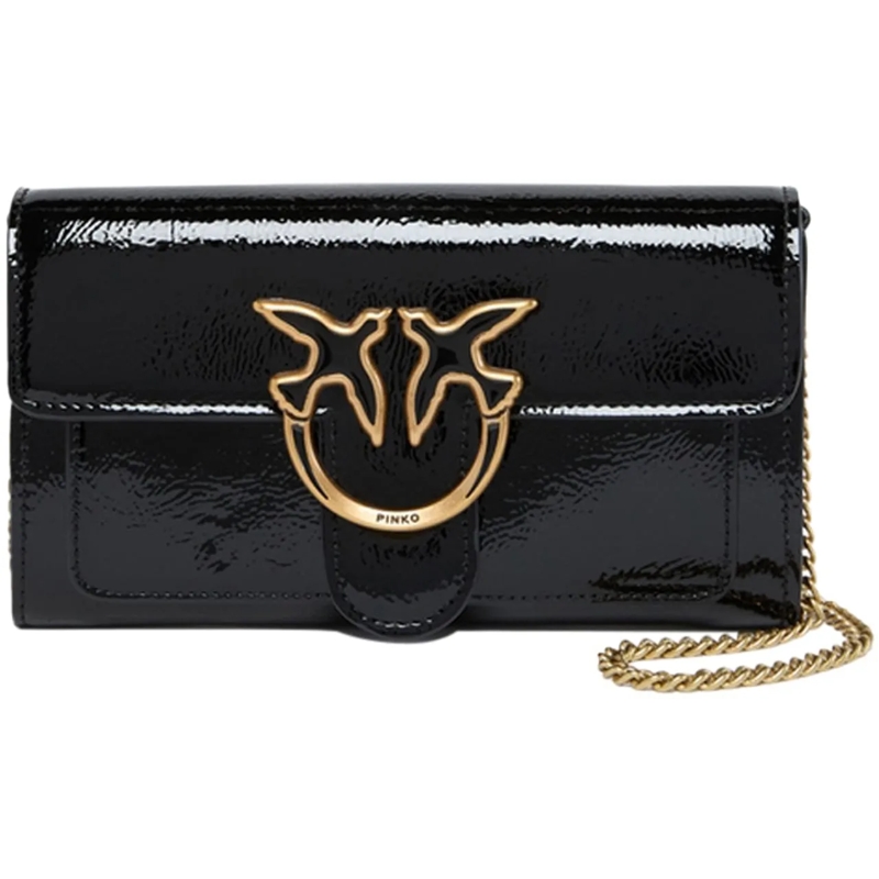 Pinko Overslagportemonnee Love One Wallet C Nero-Antique Gold