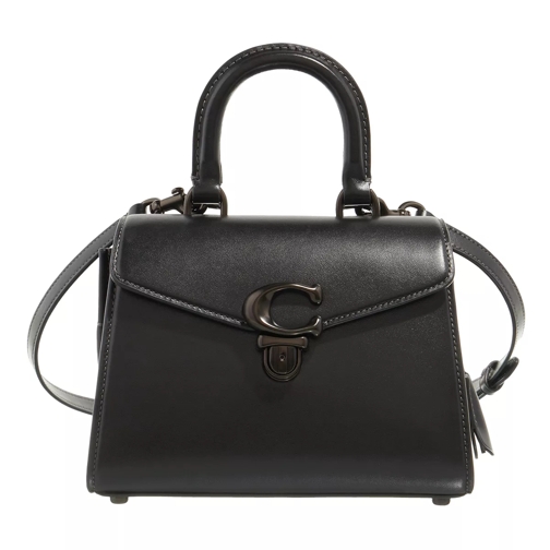 Coach Luxe Refined Calf Leather Sammy Top Handle 21 Black Cartable