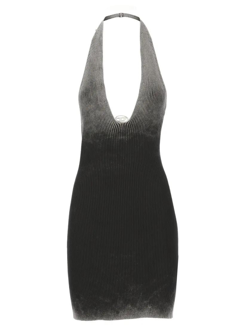 Diesel - Black Cotton Dress With Logo - Größe M - schwarz