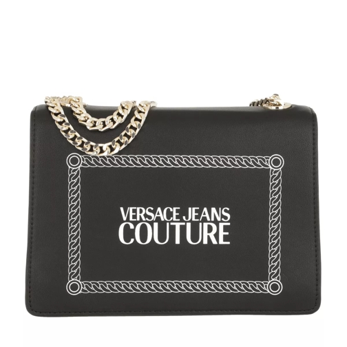 Versace Jeans Couture Golden Chain And Font Crossbody Bag Black Sac à bandoulière