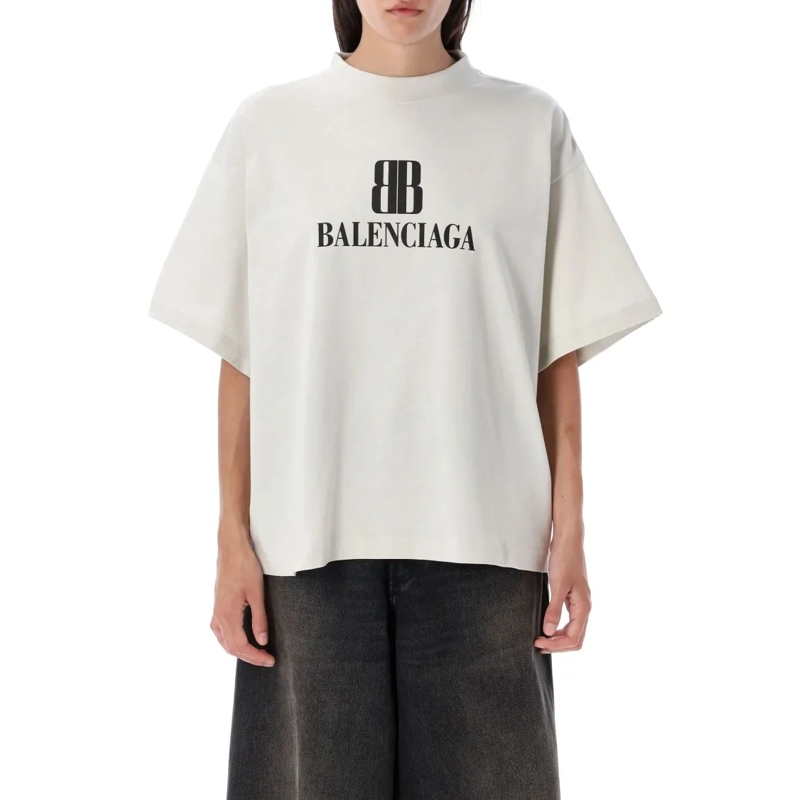 Balenciaga T-shirt Relaxed Fit Cropped T-Shirt Black
