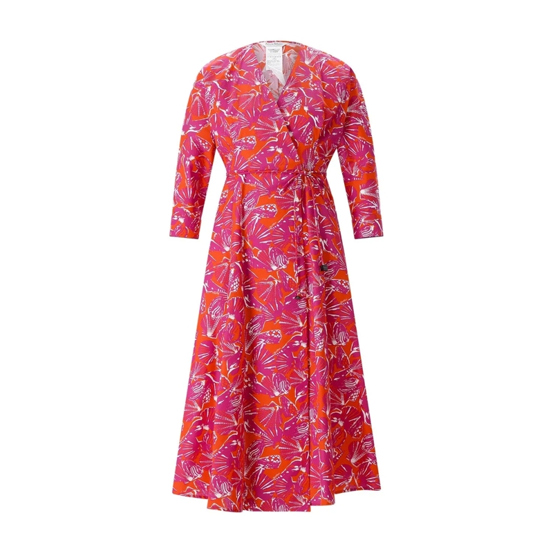 Max Mara Maxikleid Midi-Wickelkleid Camino mit Muster mehrfarbig