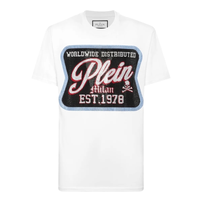 Philipp Plein T-Shirt T-Shirt Rundhalsausschnitt Milan weiss