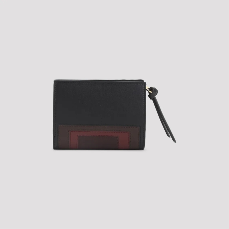 Loewe Geldbörse Geometric Pattern Calfskin Leather Wallet With Gol Black