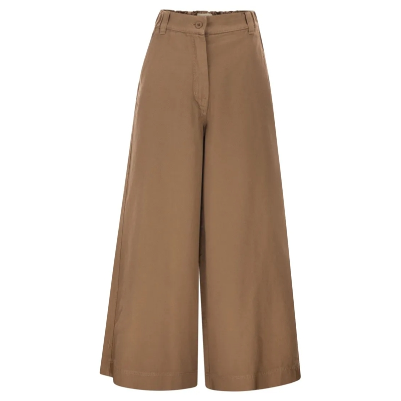 Max Mara  Wkdariete - Cotton Drill Trousers Brown