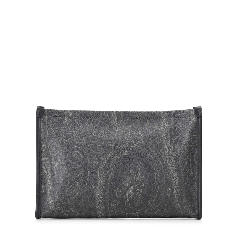Etro Crossbody Bag Pouch mit Paisley-Muster schwarz