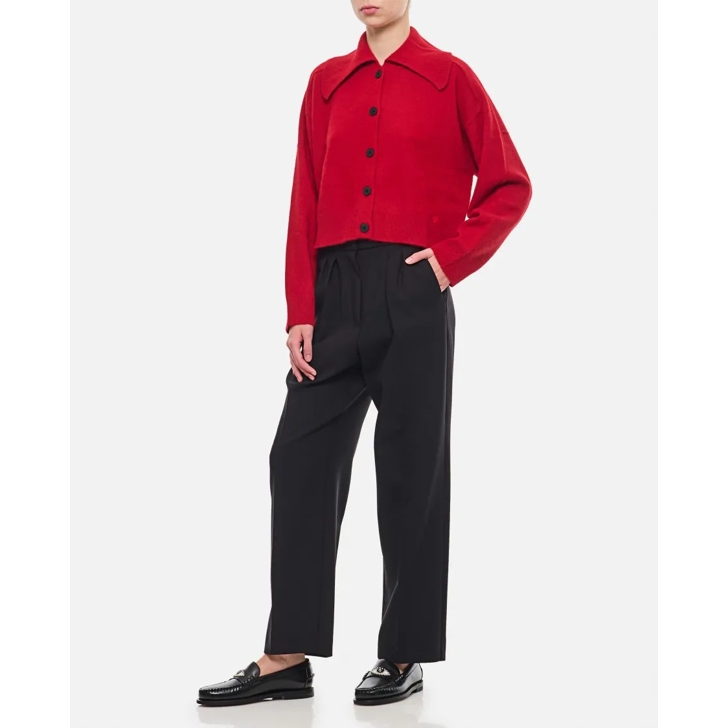 Max Mara Verbano Cropped Wool Pant Black