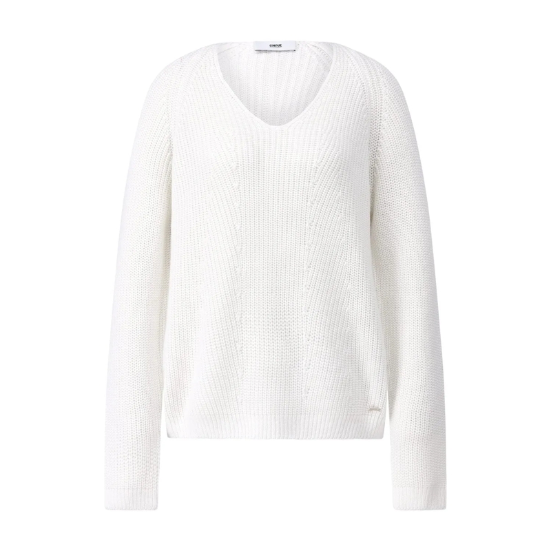 Cinque Trui Strickpullover mit V-Ausschnitt weiß