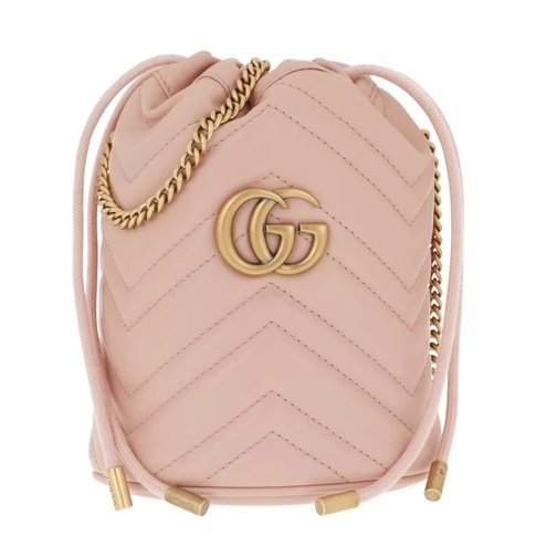 Gucci GG Marmont Mini Bucket Bag Leather Pink Bucket Bag