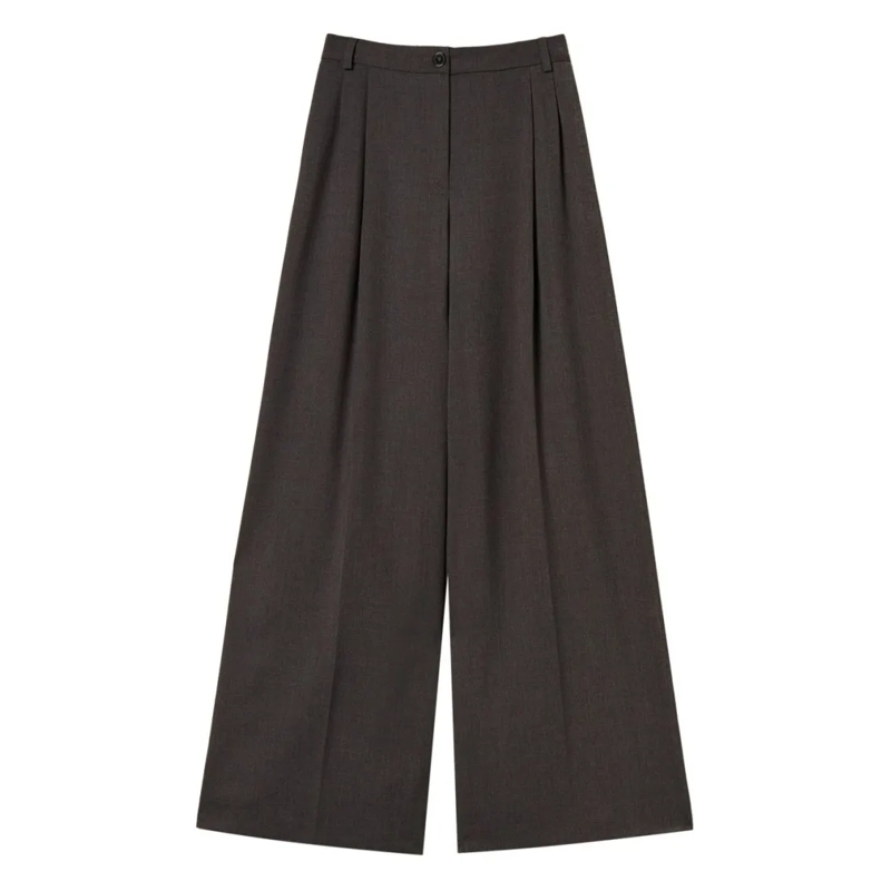 Twin-Set  Wide-Leg Trousers With Front Pleats Grey