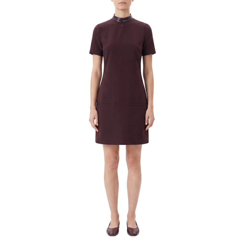 Courrèges Minikleid Midikleid mit Vinylkragen rot(Image 2)