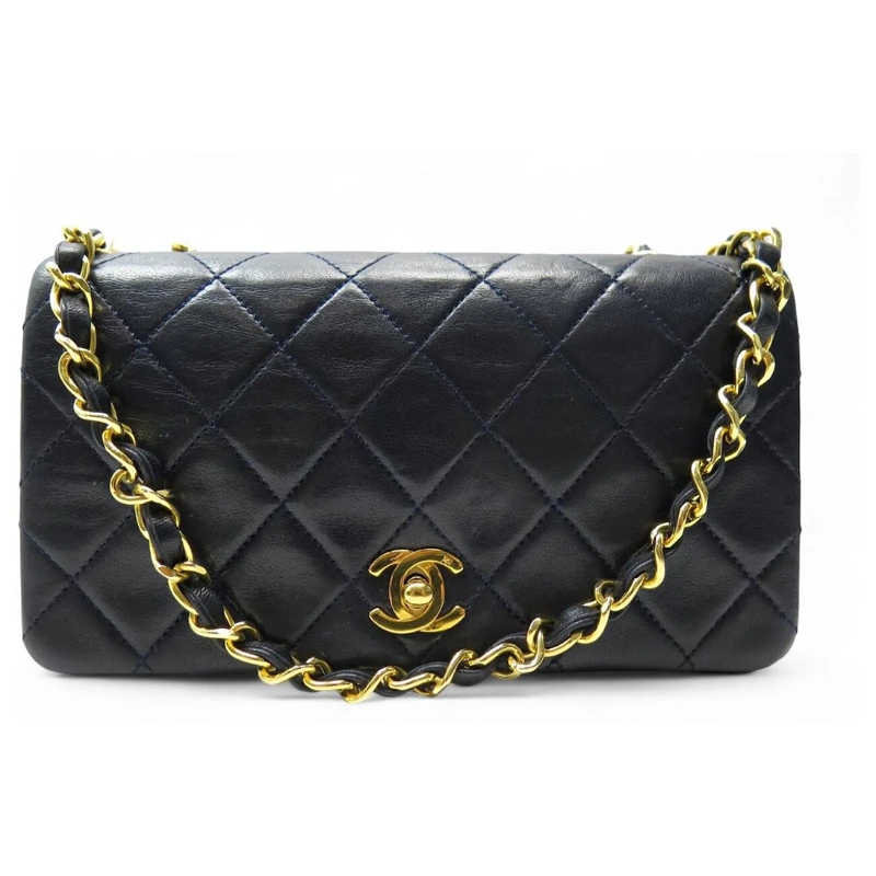 Chanel Crossbody Bag VINTAGE CHANEL MINI TIMELESS QUILTED LEDER SCHULTE hellblau