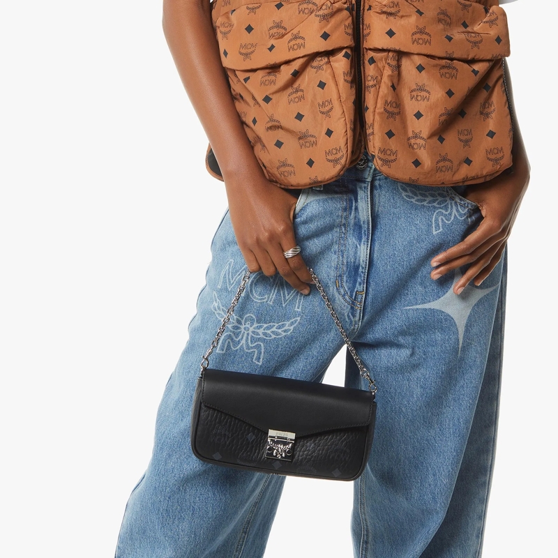 MCM Crossbody Bag Tracy Vi Lthr Mix Crossbody Mni Bk Black(Image 2)