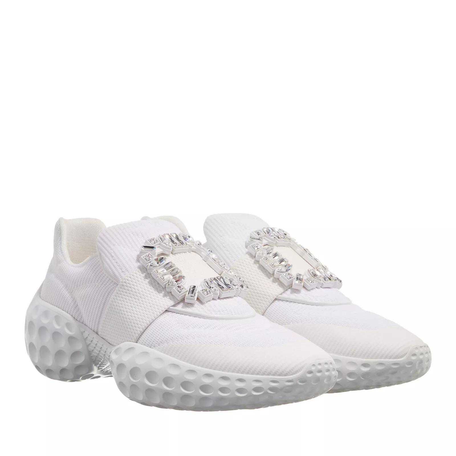 Roger Vivier Sneakers - Viv´ Run Moonlight Fabric With Rhinestone Buckle - Gr. 39 (EU) - in Weiß - für Damen