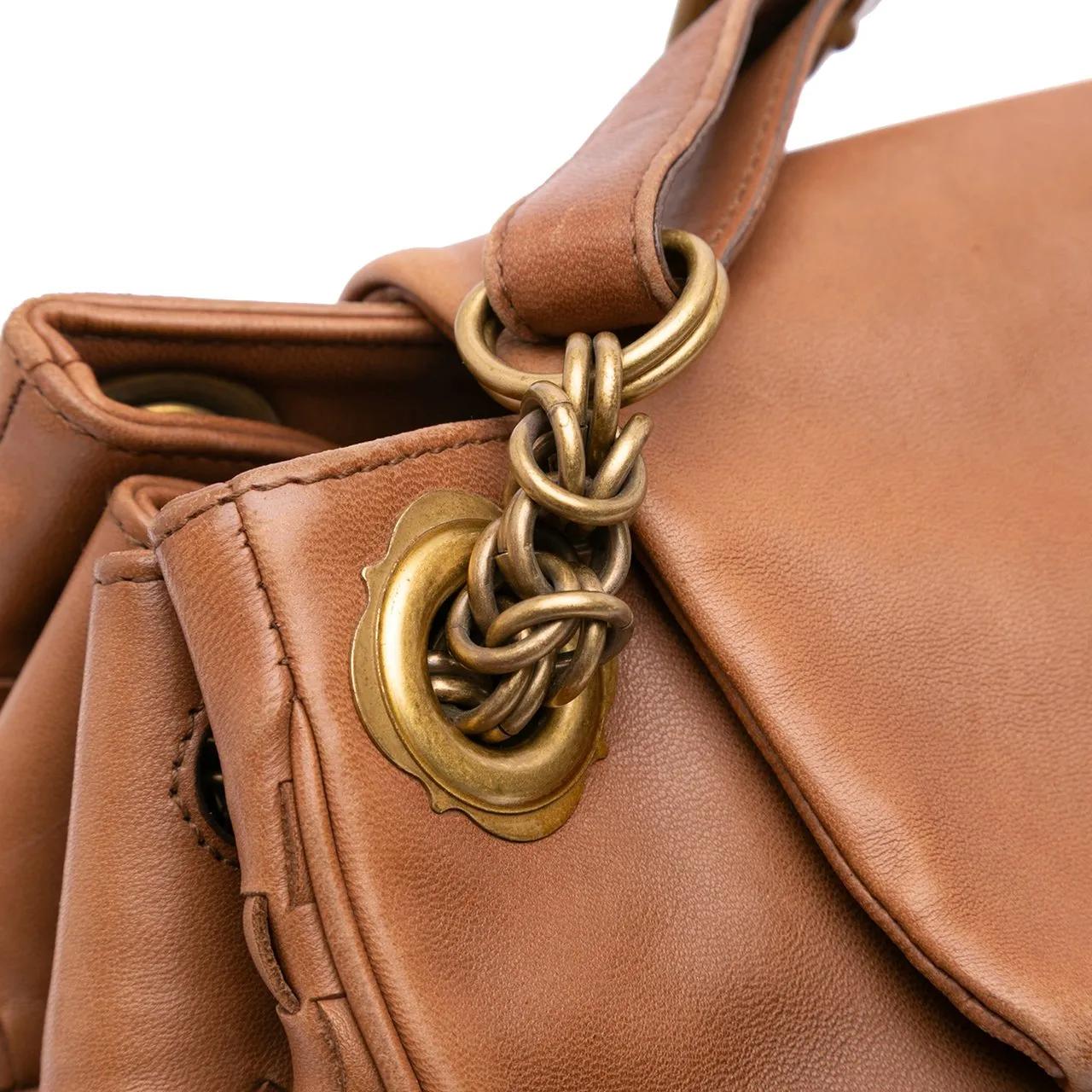 Thumbnail - Bottega Veneta Crossbody Bags - 2000-2007 Nappa Intrecciato Trimmed Napoli Handbag - Gr. unisize - in Braun - für Damen