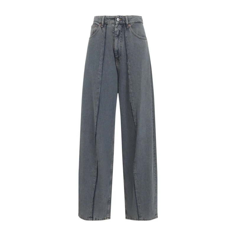 MM6 Maison Margiela Jeans High-Waisted Wide-Leg Jeans With Unique Panel Desi Grey