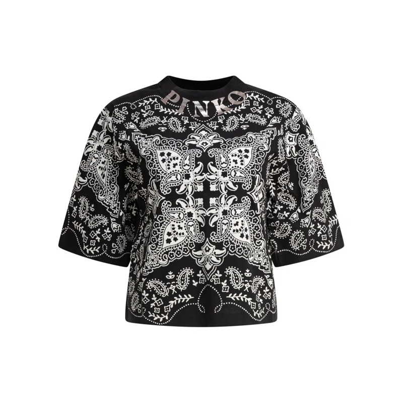 Pinko T-Shirt Boxy Silhouette Cotton T-Shirt Black