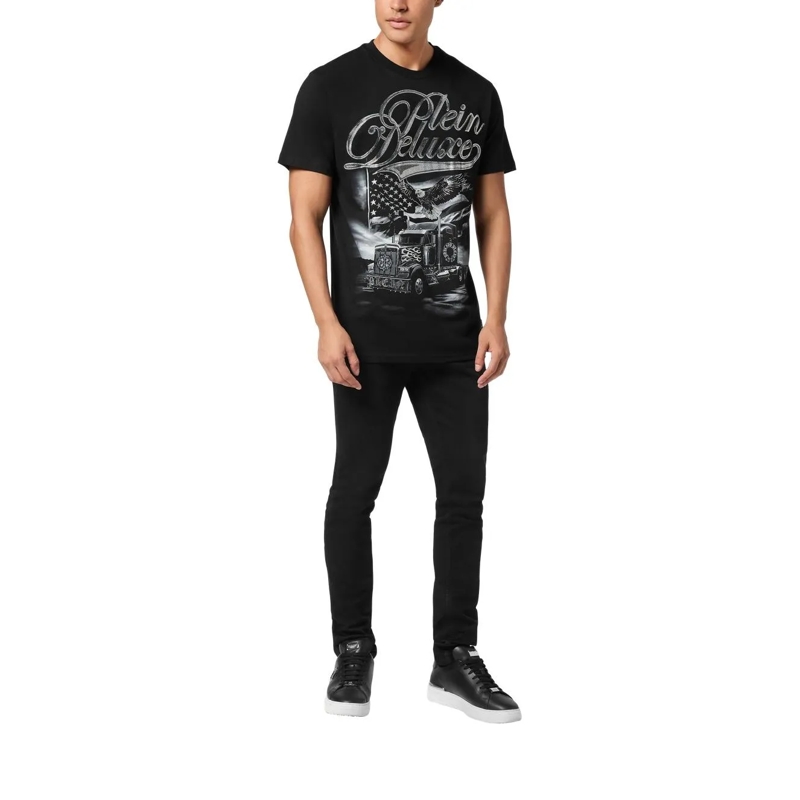 Philipp Plein T-Shirt T-Shirt Rundhalsausschnitt Ss Verziert schwarz