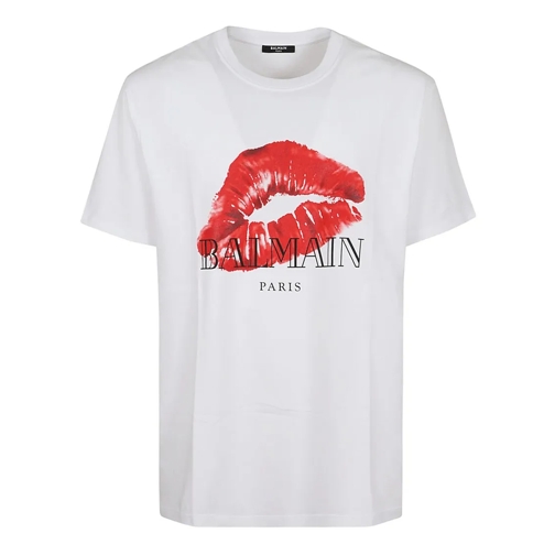 Balmain T-shirts Kiss Print Logo T-Shirt - Bulky White