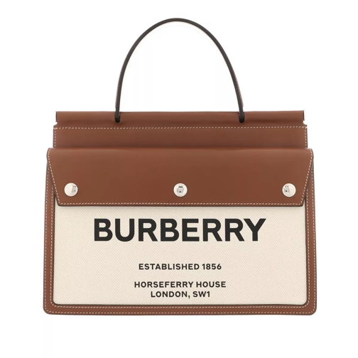 Burberry Small Logo Title Shoulder Bag Leather Brown Cross body-väskor