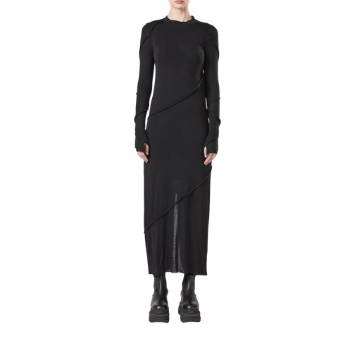 Thom Krom Jurken Kleid mit Rundhalsausschnitt und Unterkleid black black