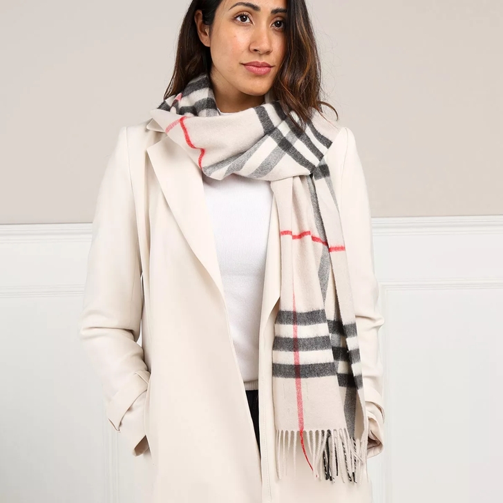 Burberry Icon Scarf Cashmere Stone Check Echarpe en cachemire