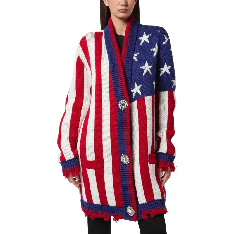 Philipp Plein Strickjacke Cardigan Long bunt(Image 3)