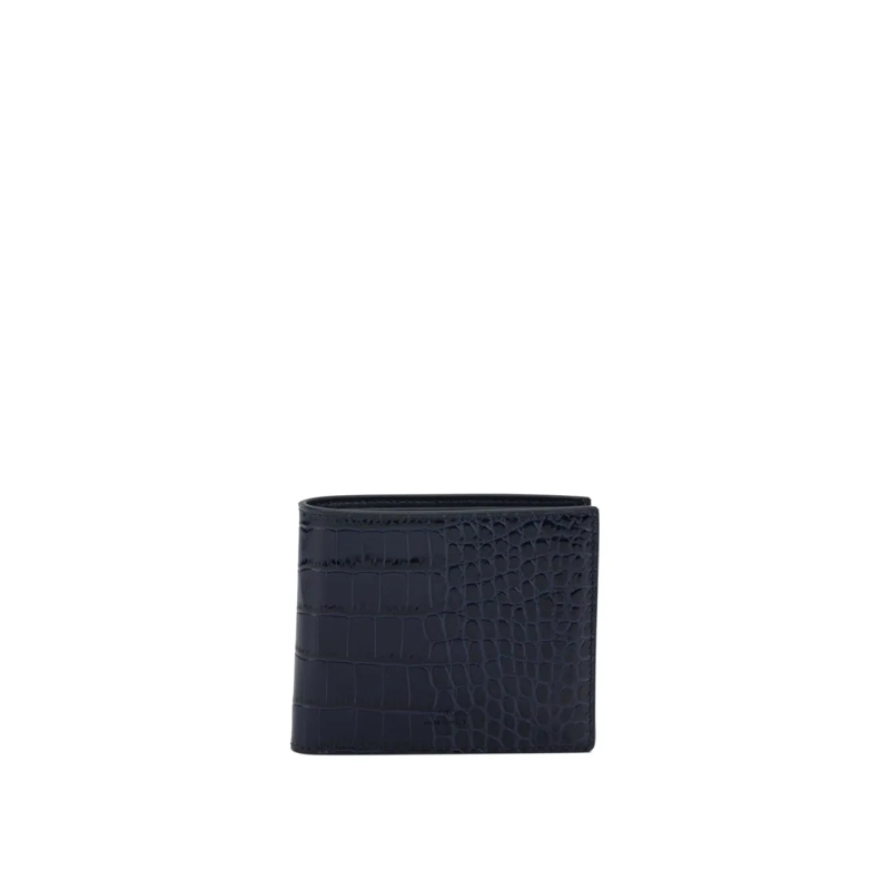 Tom Ford Porte-monnaie Crocodile Print Leather Wallet Black