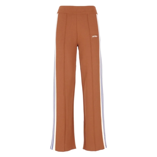 Autry International Jogging Broek Viscose Pants With Logo Brown