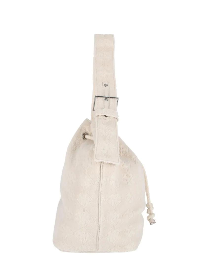 Thumbnail - Tory Burch Beuteltaschen - T Monogram Bucket Bag – White - Gr. unisize - in Weiß - für Damen